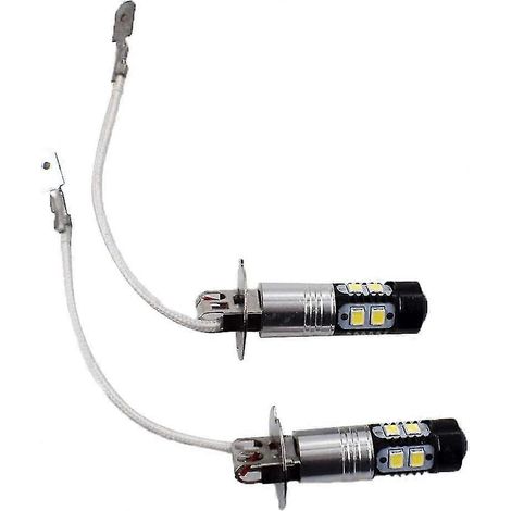 Ampoules LED H3 pour phares antibrouillard, ultra-lumineuses, blanc xénon 6000K. (1/5)