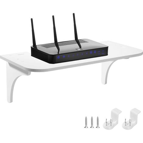 Wall Shelf Floating Wall Shelf Wood 29 cm Small Wall Shelf for Router, Modem, Cable Boxing, Games Console/Medium (1/4)