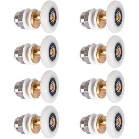 Roulette de Porte de Douche, 27 mm Roulette Porte Coulissante Douche de Remplacement pour Rouleau kit 8 Pièces (1/5)