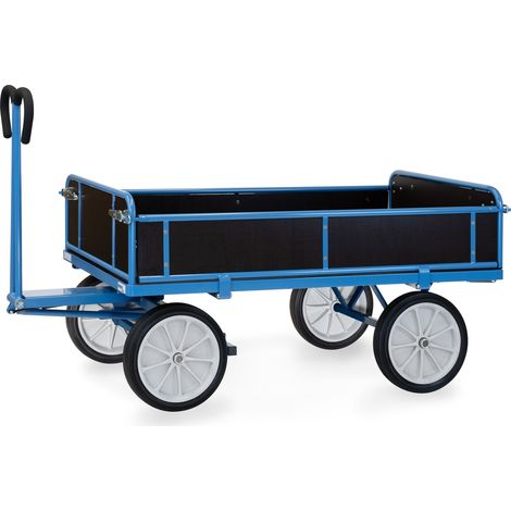 Fetra Handpritschenwagen mit Bordwänden, mit Vollgummi-Bereifung, 1600x900 mm (1/4)