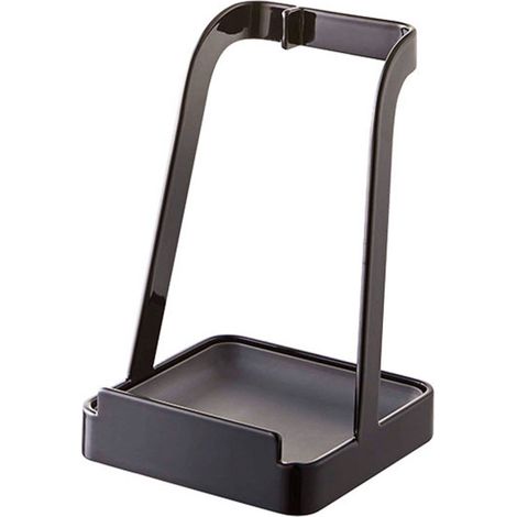 Organizador de tapas y cucharas para ollas - Soporte de almacenamiento para encimera de cocina con bandeja antigoteo - 10x10x15 cm - Negro (1/4)