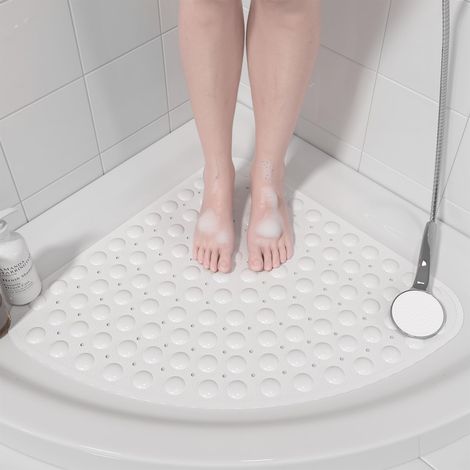 Tapis de douche d'angle antidérapant anti-moisissure 54x54 cm – Tapis de bain lavable en machine pour salle de bain, antidérapant pour douche et baignoire