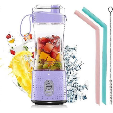 Blender portable pour milkshakes et smoothies, mini blender à piles, rechargeable par USB, format individuel, idéal pour les voyages, la maison, le sport et le bureau. (1/5)