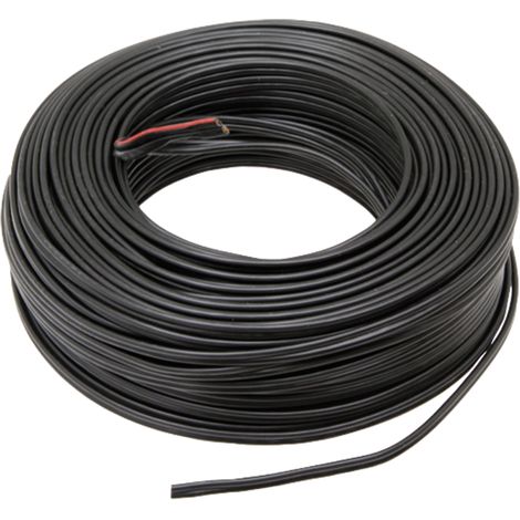 Schwarz/graues Kabel, zweiadriger Kabelbaum, Querschnitt 2x1,5mm², L=50m