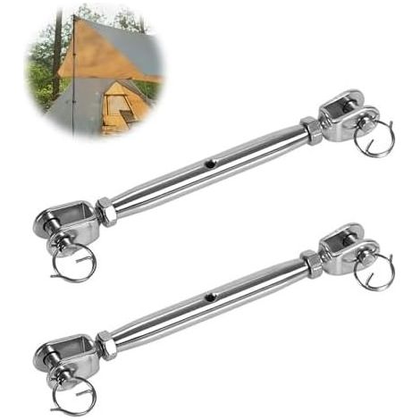 2 Stück M6-Schraubspannschlösser, Kabelspanner aus Edelstahl 304, Markisenspannschloss, für Segelboote, Markisen - (1/5)