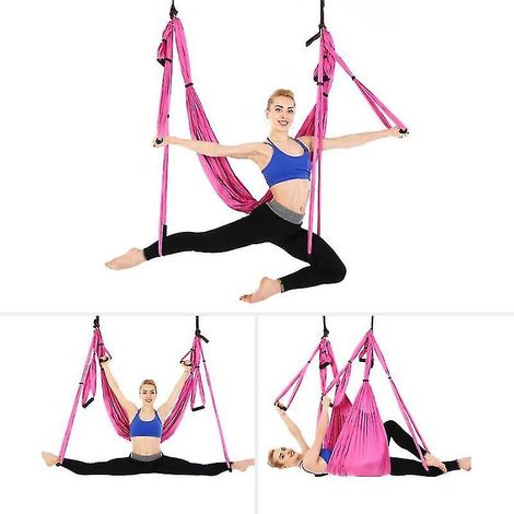 Ensemble hamac et balançoire de yoga aérien Active Silk, pour améliorer les inversions, la flexibilité, le renforcement des muscles profonds et soulager les douleurs dorsales - Balançoire sensorielle (1/5)