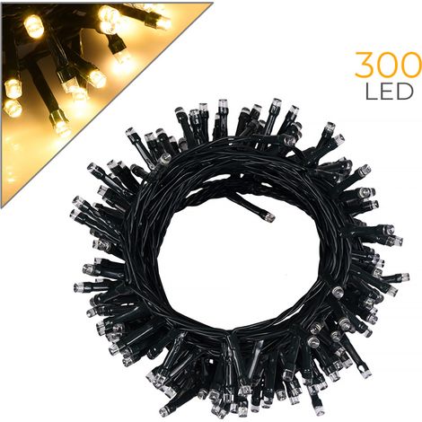 Catena luminosa led Natale 300 led 15mt serie luminosa natalizie per esterno interno albero feste cavo verde decorativa Calda
