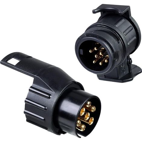 Adaptateur Remorque - 13 Broches vers 7 Broches et 7 Broches vers 13 Broches - Convertisseur Étanche 12 V - Pour Caravane Camion RV Voiture Bateau - Lot de 2 (1/5)