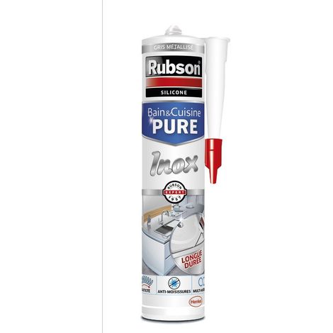 Silicone per bagno e cucina puro speciale acciaio inox cartuccia 280 ml - Rubson