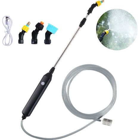 Ouylaf – Pulvérisateur électrique 2400 mAh – Longueur télescopique 21-59 cm – Tuyau 5m avec 3 buses pour arrosage, désherbage et lavage (1/5)