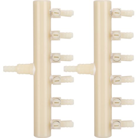 Pompe à Air d'aquarium en plastique, facile à utiliser, Valve de séparation spéciale avec inverseur réglable, accessoire pour réservoirs de poissons, 6 voies, 2 pièces (1/5)