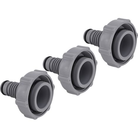 Lot de 3 vannes de vidange piscine de rechange pour P6H1419 filetage intérieur 1.6in connecteur intérieur diamètre extérieur 1.3in gris (1/5)