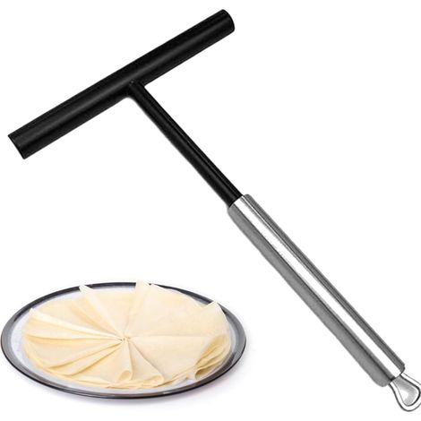 1 Stück Crêpe-Spender aus Edelstahl, 19,5 cm lang, glatte Oberfläche, robust und hitzebeständig, T-förmiger Griff, Crêpe-Rechen für die Zubereitung von Crêpes, Waffeln und Omeletts zu Hause.
