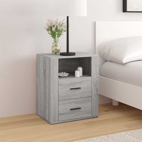 vidaXL Bedside Cabinet Grey Sonoma 50x36x60 cm Engineered Wood (1/5)