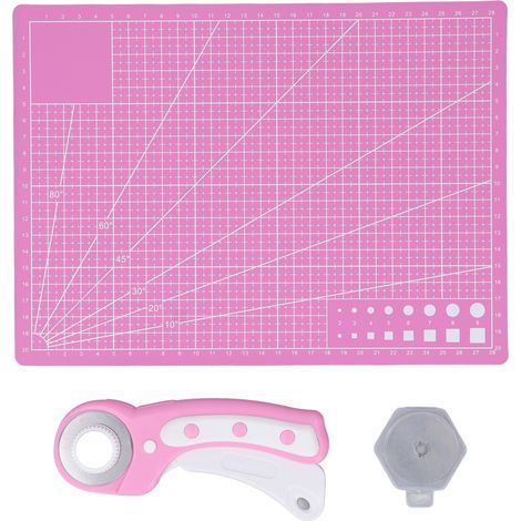 45-mm-Rollschneider-Set mit 5 Ersatzklingen, A4-Halter und Filzbeutel für präzises Papierschneiden. (1/5)
