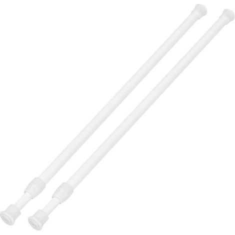 Deux tringles à rideaux télescopiques (19 - 35 pouces / env. 50 - 90 cm) - Tringles à ressort télescopiques compactes, courtes et réglables pour fenêtres, placards,...