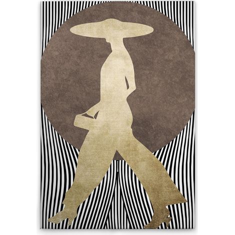 Leinwandbild Retro Frau Gold M1-No.50738 - Kunstdruck auf Leinwand in Braun Schwarz - Wandbild 40 x 60 cm (1/5)