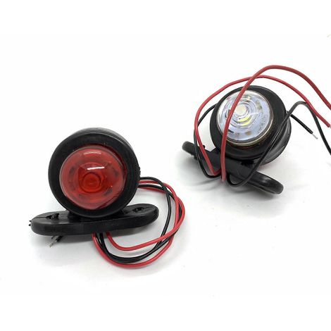 Feux de position latéraux à LED, feux de position arrière à LED blancs et rouges pour remorque, fourgonnette, bus, SUV, caravane, 12 V, lot de 2 (1/5)