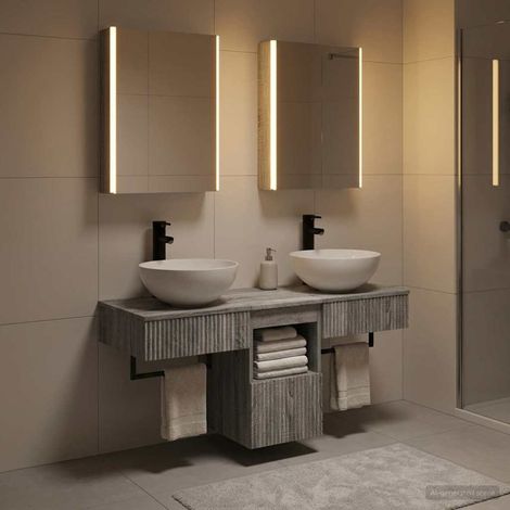 vidaXL Juego de Muebles de Baño 5 uds. Sonoma gris (1/5)
