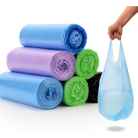 Lot de 5 petits sacs poubelle s en plastique épais pour cuisine, bureau, salle de bain, cuisine, bureau (1/5)