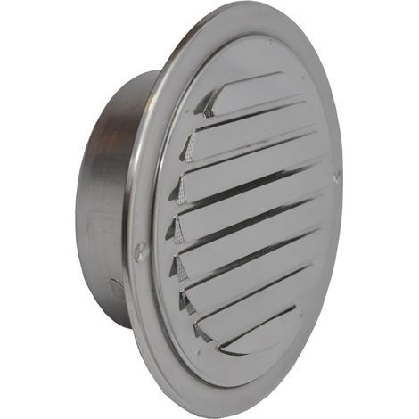 Grille à lamelles - En acier inoxydable poli - Grille de ventilation - Protection contre les intempéries. (1/5)