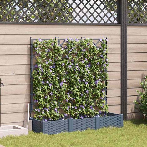 Garten-Pflanzgefäß 3 pcs Hellgrau 120 x 40 x 125,5 cm (1/5)