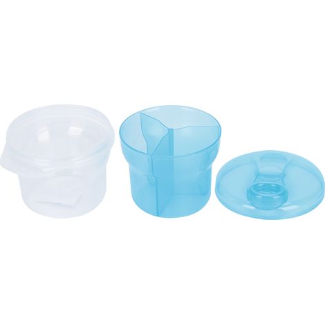 Boîte de Stockage pour Lait en Poudre Bébé, Distributeur Double Couche Détachable, Pratique pour les Repas, Bleu (1/5)