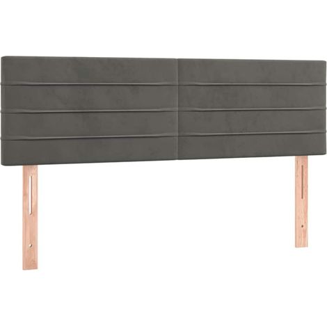 Bettkopfteil/Bettkopf/Kopfteile Dunkelgrau 144x5x78/88 cm Samt (1/5)