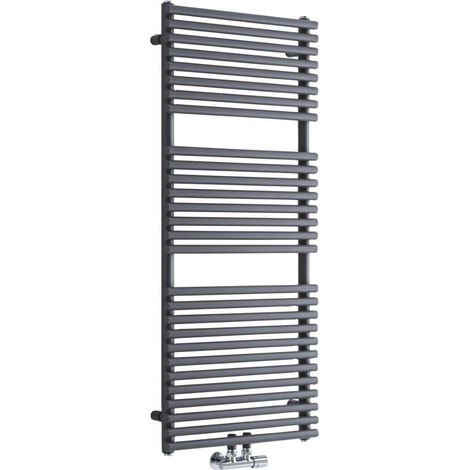 Sèche-Serviettes à Raccordement Central – Anthracite – 121.5 x 50cm – Magera (1/5)
