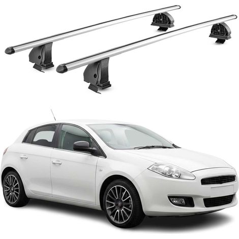 OMAC Aluminium Dachträger Querträger für Fiat Bravo II 2007-2014 – TÜV / DIN 75302:2019 – Abschließbar – T-Nut – Max. 75 kg – 2 Stangen – Silber (1/5)