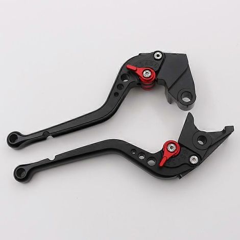 Levier de frein et d'embrayage modifié pour moto Kawasaki ZX6R/ZX636R/ZX6RR 00-04 (long manche noir) (1/5)