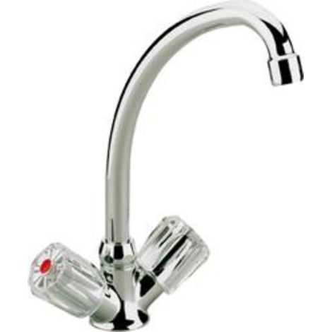 Robinet mélangeur a deux poignées pour évier faible pression Chromé - Sanitop-Wingenroth Standard Plus (1/2)