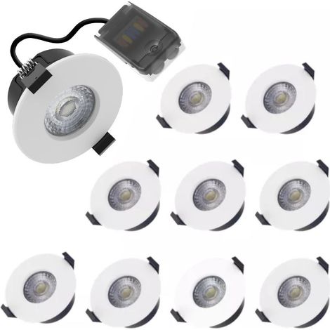 Lot de 10 Spots LED Encastrables RE2020 5/8W IP65 CCT Recouvrable et Variable V2 - 60 deg - Switch 2700-3000-4000-5700K