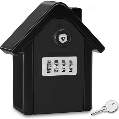 Noir Boite a Cle Securisee Mural Boite a Clé avec Code Numérique & Clés d'urgence. Grand Key Safe Box Format Coffre a Clef Extérieur pour Maison. Bureau. Usine. Garages (1/5)