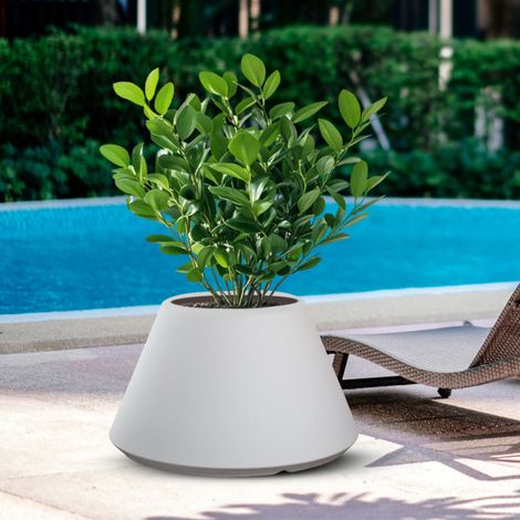 Vaso da Esterno/Interno Stromboli Bianco diam.60×35 cm in Resina (1/4)