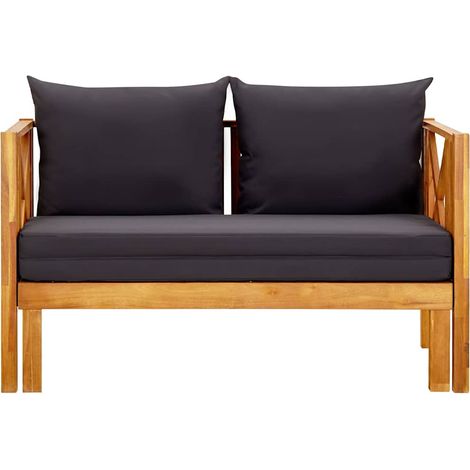 Maison Exclusive - 2-Sitzer-Gartenbank mit Kissen 122 cm Massivho (1/5)