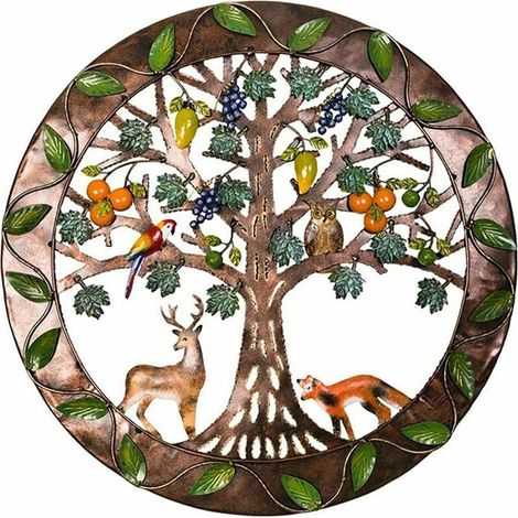 Lebensbaum aus Holz, Wandbild „Lebensbaum“, Metallschild „Familienbaum“