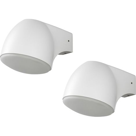 2er Set Außenwandleuchte Downlight FERRERA Alu weiß, High Power LED, Höhe 13cm (1/5)