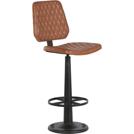 Taburete Piel Hierro 42X49X105 Marron (1/5)