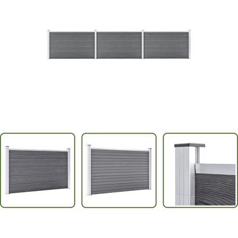 WPC-Zaun -  Gartenzaun WPC 526x106 cm Grau