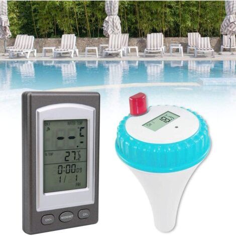 Kabelloses Schwimmthermometer mit wasserdichter Fernanzeige für Schwimmbad, Whirlpool und Badewanne (1/5)
