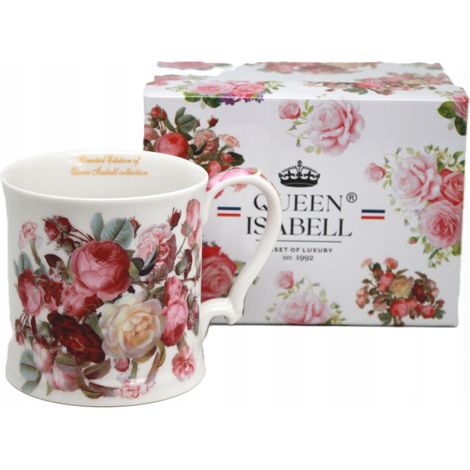 Elegante tazza grande in porcellana con decorazioni di rose, 360 ml. (1/5)