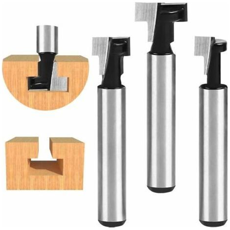 .35mm Fraise en Rainure en T, Routeur à Rainure en T Forme Routeur Bits, 3Pcs (7.93/9.52/12.7mm) Queue de fraise avec Lame Fraises à Bois Pour Outils électriques Outil de Menuiserie (1/5)