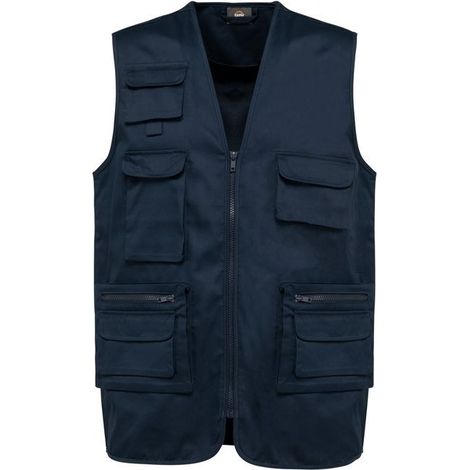 Gilet polycoton multipoches doublé WK. Designed To Work Bleu Marine L