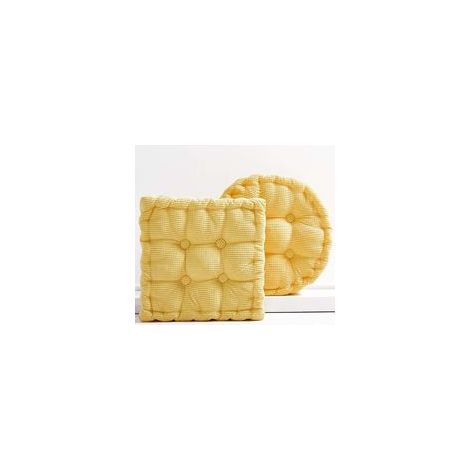 Oreiller de sol de méditation, coussins de sol carrés et ronds, coussin en chenille pour yoga, salon, balcon, tatami extérieur, 40,6 x 40,6 cm, jaune