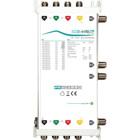 Multiswitch Scd2 Con 4 Ingressi Sat E 2 O 4 Uscite ( FRACARRO cod. 271176 )
