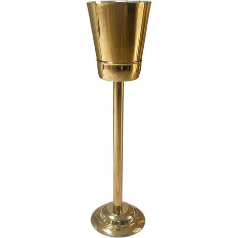 Seau à champagne sur pied en acier inoxydable doré, rafraîchisseur de bouteille, 21x21x84,5 cm - PANGIVO (1/2)