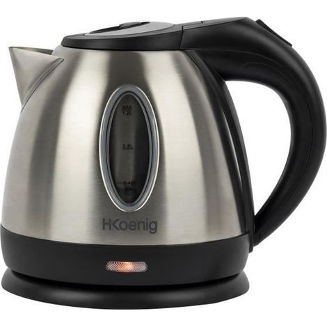 Bouilloire électrique sans fil 1,2L 1630W – Socle 360° – Arrêt automatique – Corps en acier inoxydable – Hkoenig