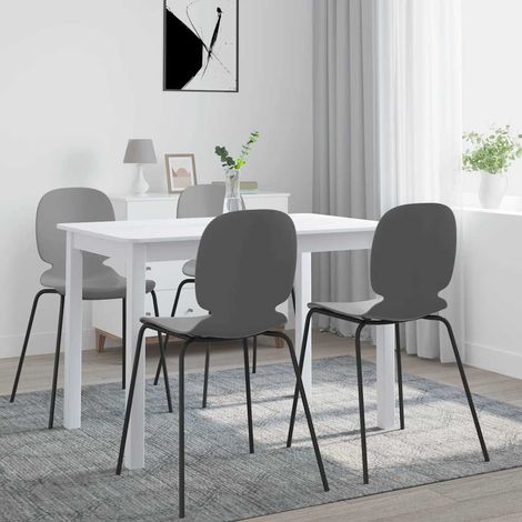 Table à manger blanche en bois d’hévéa massif et MDF 114 x 71 x 75 cm - PANGIVO (1/5)