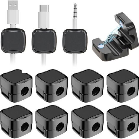 Organizzatore magnetico per cavi – Set di 12 pratiche clip per ufficio, cucina e comodino – Acciaio inossidabile, design compatto